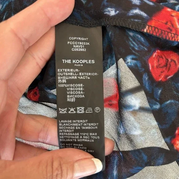 THE KOOPLES Womens Poison Roses Floral-Print Shirt Blouse Size Large ($268) - Picture 8 of 9